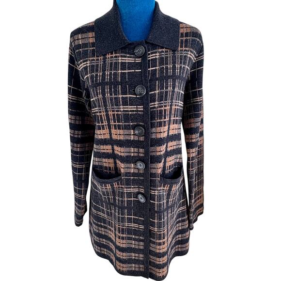 Vintage Y2K Pendleton Plaid Wool Longline Cardigan Sweater